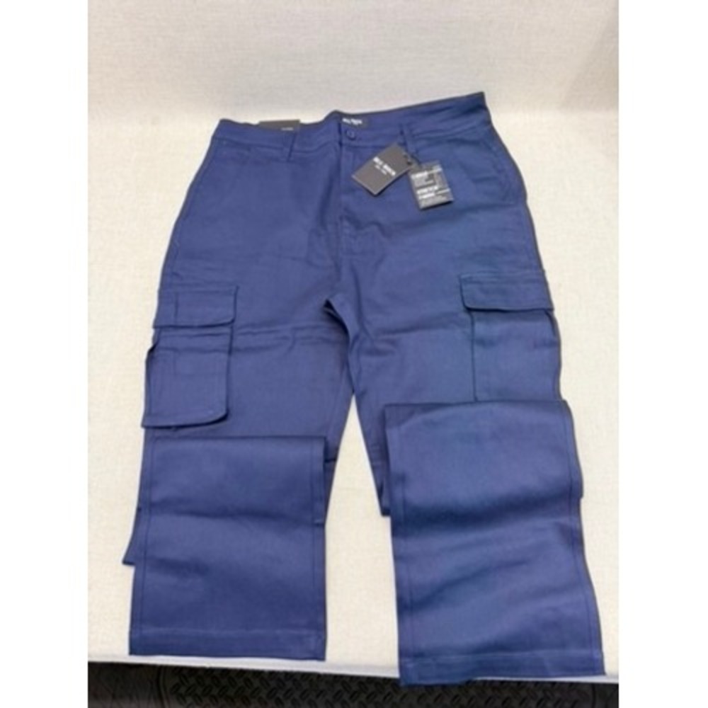 Blu Rock New York Mens Navy Blue Cargo Pants Size 34 NWT Stretch‎ Cotton Blend